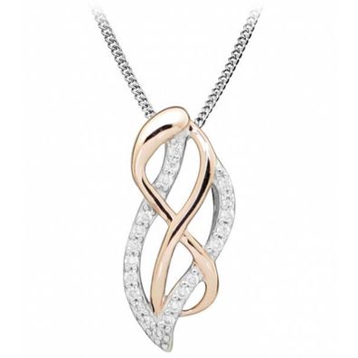 Elegant bicolor necklace with zircons SC433