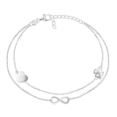 Doppeltes BRC34W Silberarmband