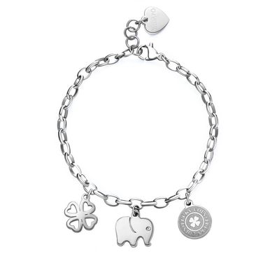 Verspieltes Stahlarmband für Glück Happy SHAR12