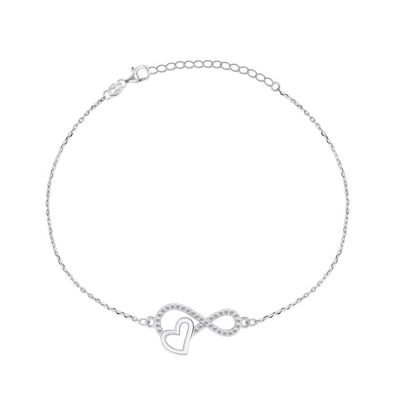 Charmantes Silberarmband mit Zirkonen BRC43W