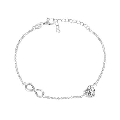 Stylisches Silberarmband mit Verzierungen BRC33W