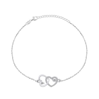 Romantisches Silberarmband mit Zirkonen BRC32W
