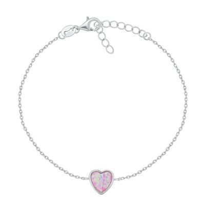 Minimalistisches Silberarmband Herz BRC123WP