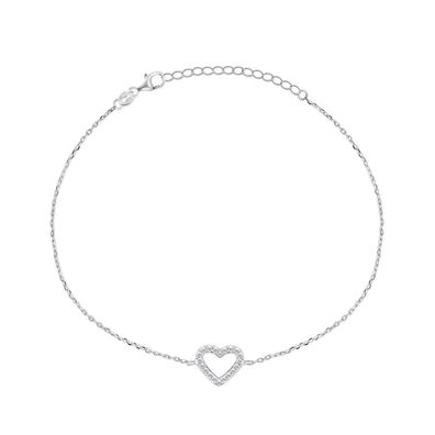Charmantes silbernes Herz-Armband BRC39W