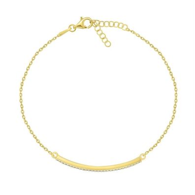 Elegantes vergoldetes Armband mit Zirkonen BRC133Y