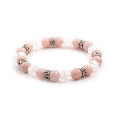 Armband aus Jadeit und Kristallperlen MINK67 / 18