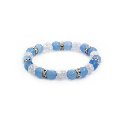Armband aus malaysischer Jade und Kristallperlen MINK105 / 17