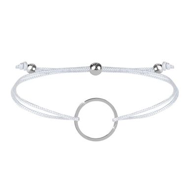 Kordelarmband mit weiß m / Stahlring
