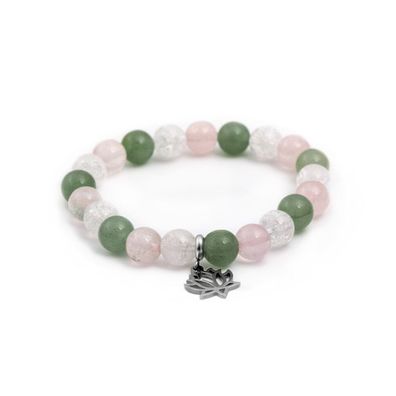 Perlenarmband aus Rosmarin, Aventurin und Kristall MINK82 / 17