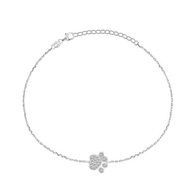 Verspieltes Silberpfoten-Armband BRC29W
