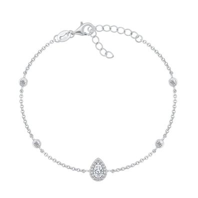 Charmantes Silberarmband mit Zirkonen BRC125W