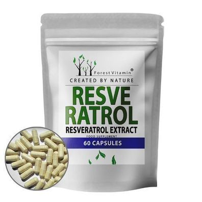 Resveratrol 100mg - 60 Kapseln - 98% Trans-Resveratrol Extrakt - Forest Vitamin