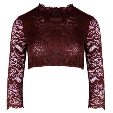 Spieth & Wensky Dirndlbluse Amsterdam 3/4 dunkelrot