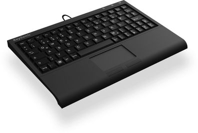 KeySonic ACK-3410, Mini, Kabelgebunden, USB, Membran Key Switch, QWERTZ, Schwarz