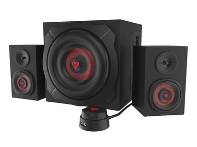 natec Genesis Helium 610BT, 2.1 Kanäle, 60 W, PC/Laptop, Schwarz, Rot, Holz, Kabelgeb
