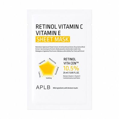Retinol Vitamin C Vitamin E Sheet Mask Sheet Face Mask 25 ml