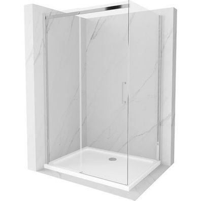 Mexen Omega Duschkabine 110x80 cm + Wanne, Transparent, Chrom, Schiebetür