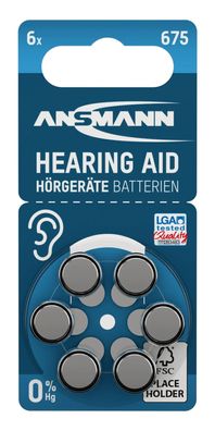 Ansmann Hörgerätebatterien Typ 675/PR44 Zink-Luft 1,45V