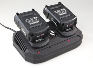 Akku-Set 2x 18V 2Ah Li-Ion + Doppel-Schnellladegerät