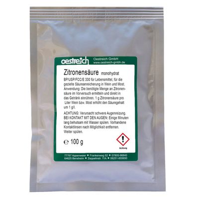 Zitronensäure Monohydrat 100 g für Entkalkung und Reinigung