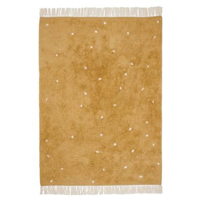 Little Dutch Teppich Punkte ocker 170 x 120 cm Baumwolle handgetuftet