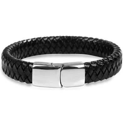 Men´s Braided cord bracelet black leather