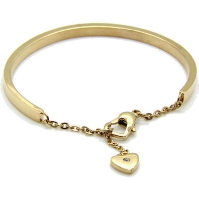 Romantic plated bracelet with heart KBS-151-GOLD