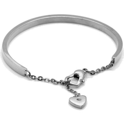 Romantic steel bracelet with a heart KBS-151-SIL