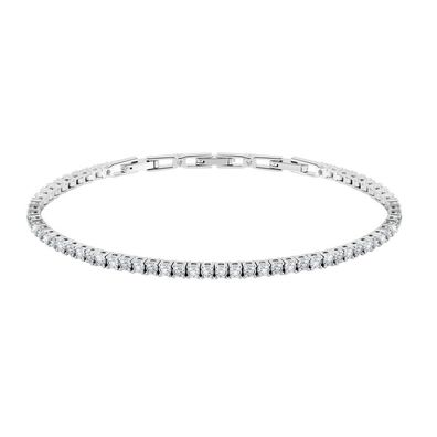 Modern silver bracelet with Alfa SATN01 crystals