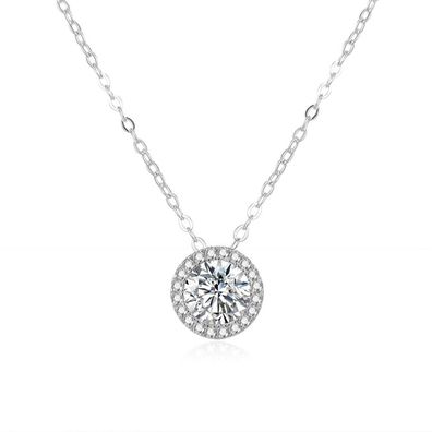 Luxury silver necklace with zircons AGS868 / 47