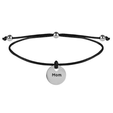 Corded Bracelet Mum Black / Steel
