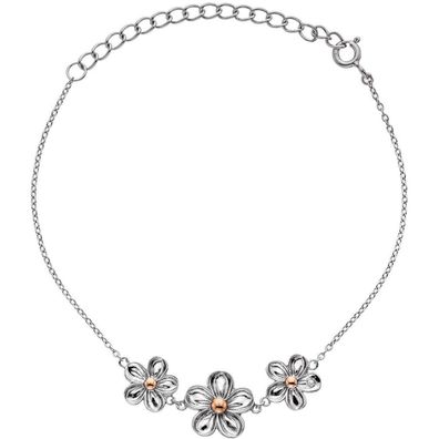 Silver bracelet with flowers Forget me not DL596