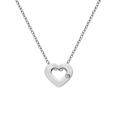 Silver necklace with heart Amulets DP747