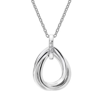 Silver necklace with diamonds Trio Teardrop DP779 (chain, pendant)