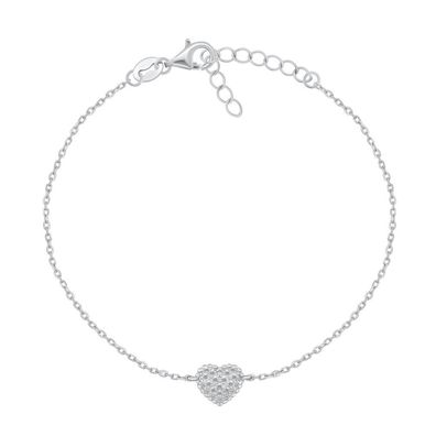 Romantic silver bracelet with heart BR11AW