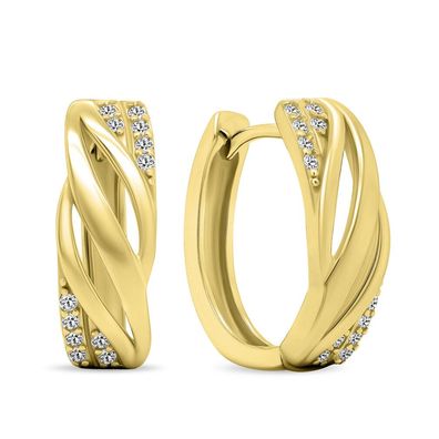 Timeless gold-plated rings with zircons EA452Y