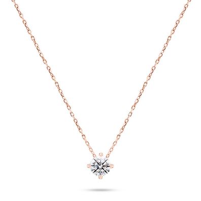 Minimalist bronze necklace with zircon NCL73R