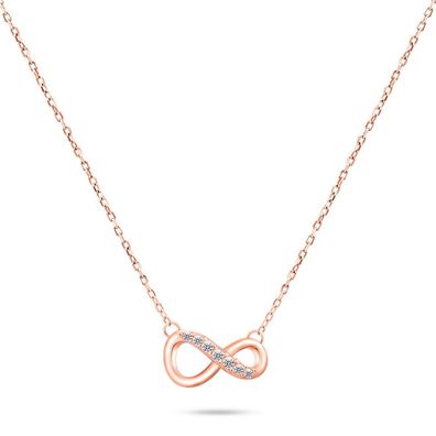 Fashionable Bronze Infinity Necklace with Zircons NCL76R