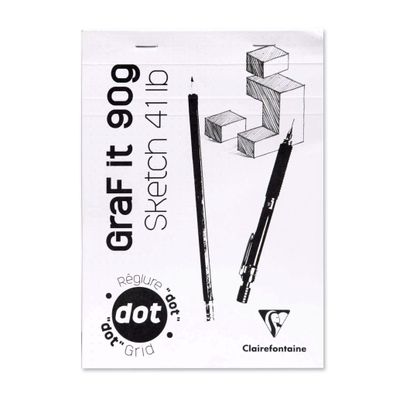 Clairefontaine Skizzenblock Dot Grid A5 90g 80Bl weiß