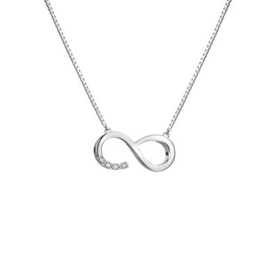 Lovely Silver Necklace with Diamonds Infinitely Much Loved DP910