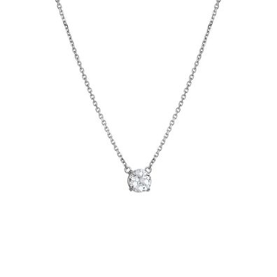 Fine silver necklace with topaz and diamond Tender DN167