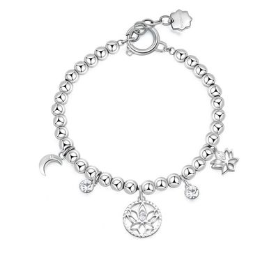 Steel beaded bracelet with Chakra BHKB115 pendants