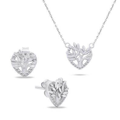 Passendes Silberschmuck-Set Tree of Life SET236W (Halskette, Ohrringe)