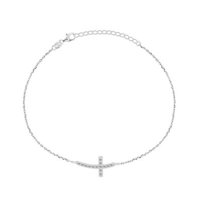 Zeitloses Silberarmband mit Kreuz BRC25W