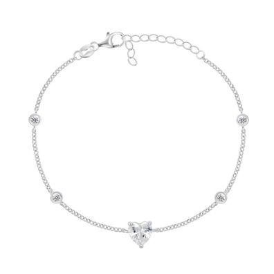 Charmantes Silberarmband mit Zirkonen BRC93W