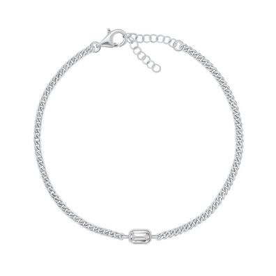 Elegantes Silberarmband mit Zirkon BRC108W