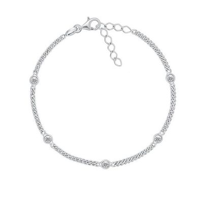 Dezentes Silberarmband mit Zirkonen BRC109W