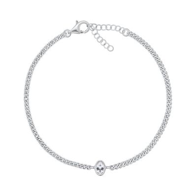Feinsilberarmband mit ovalem Zirkon BRC113W