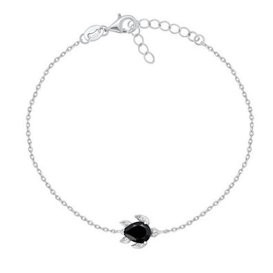 Charmantes Silber-Schildkröten-Armband BRC122WBC