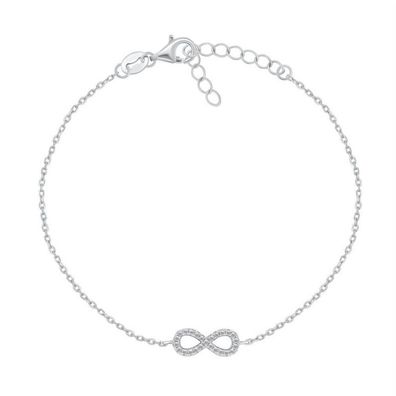 Charmantes Silberarmband mit Zirkonen Infinity BR42W